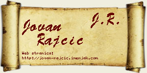 Jovan Rajčić vizit kartica